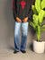 BLUE WITH WHITE SHADE SEMI BAGGY JEAN