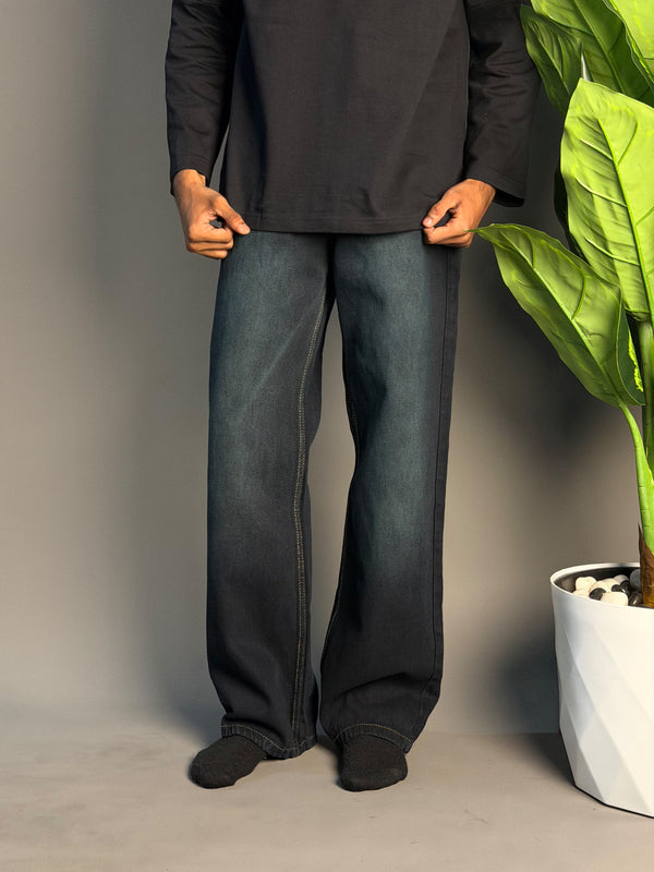 DARK BLUE WITH GREEN SHADE SEMI BAGGY