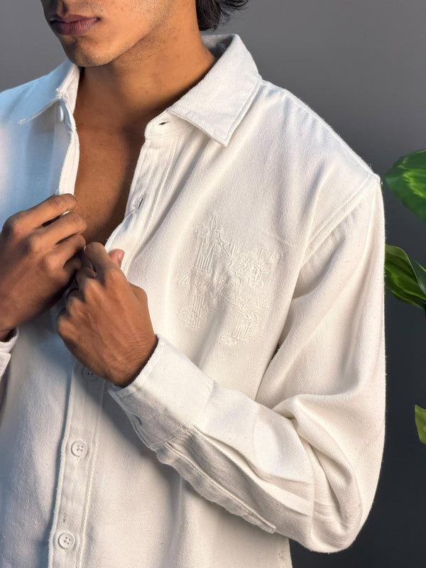 WHITE DENIM BOXY SHIRT