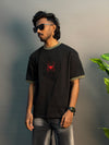 BLACK SPIDER PRIINTED HALF SLEEV T-SHIRT