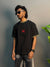BLACK SPIDER PRIINTED HALF SLEEV T-SHIRT