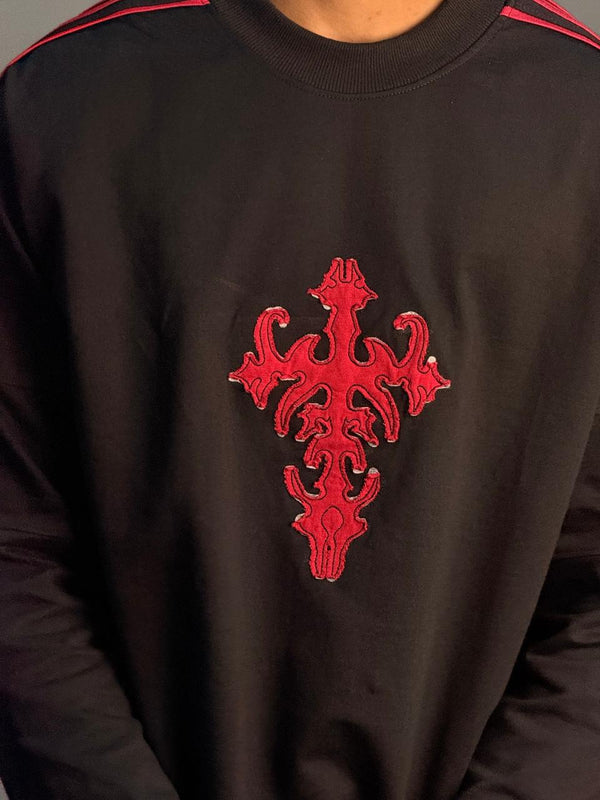 BLACK FULL SLEEVE PRINTED T-SHIRT