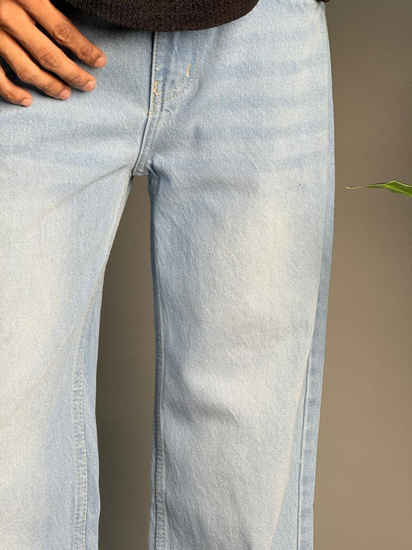 Sky blue with white shade semi baggy