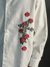 White Embroidery With Roses Shirts
