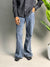 Washed charcoal grey boot cut jeans