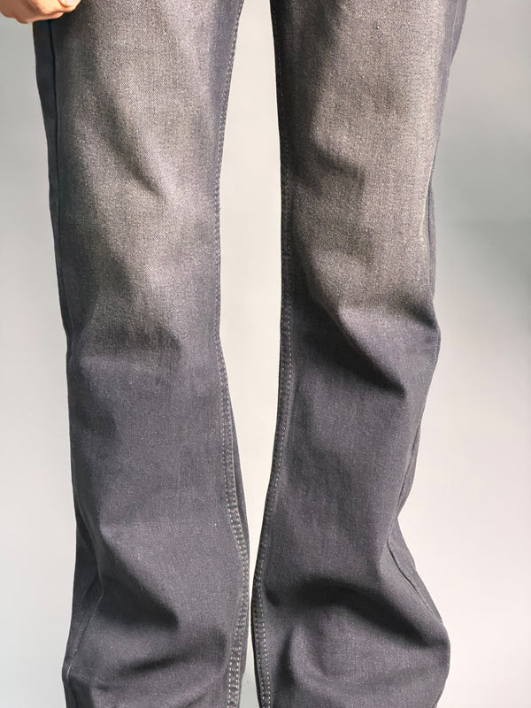 Black With Light Yellow Shade Semi Bootcut