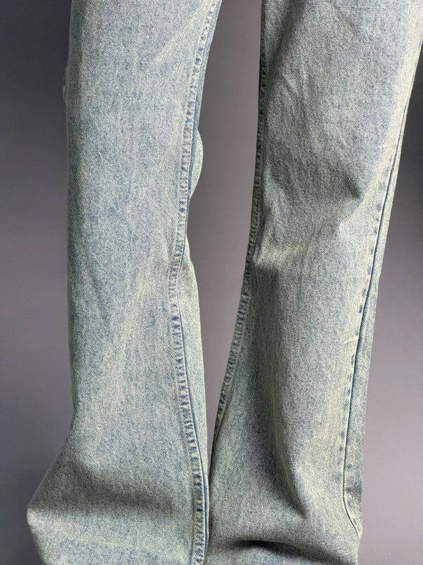 Green With Blue Shade Bootcut Jean