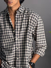 Star Collared Black And White Check Shirt
