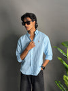 Sky Blue Plain Linen shirt