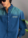 Blue With Green Shade Denim Shirts