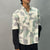 Grey Green Geometric-Pattern Full-Sleeve Shirt