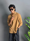 Star Collared Yellow And Brown Check Shirts