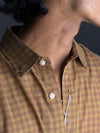 Star Collared Yellow And Brown Check Shirts