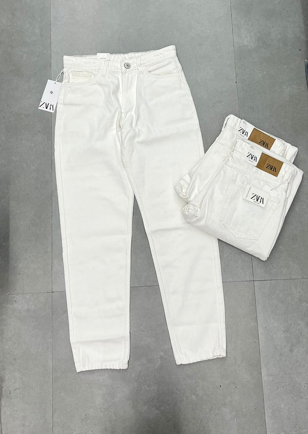 Mom Fit White Jean