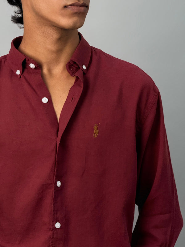 IMP LINEN SHIRTS MAROON