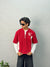 Red Quarter-Zip Five-Sleeve T-Shirt