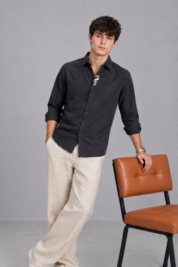 Black Premium Embroidery Shirt