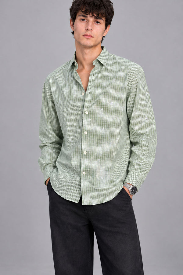 Green Checks With Stars Shirt