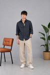Navy Blue Premium Embroidery Shirt