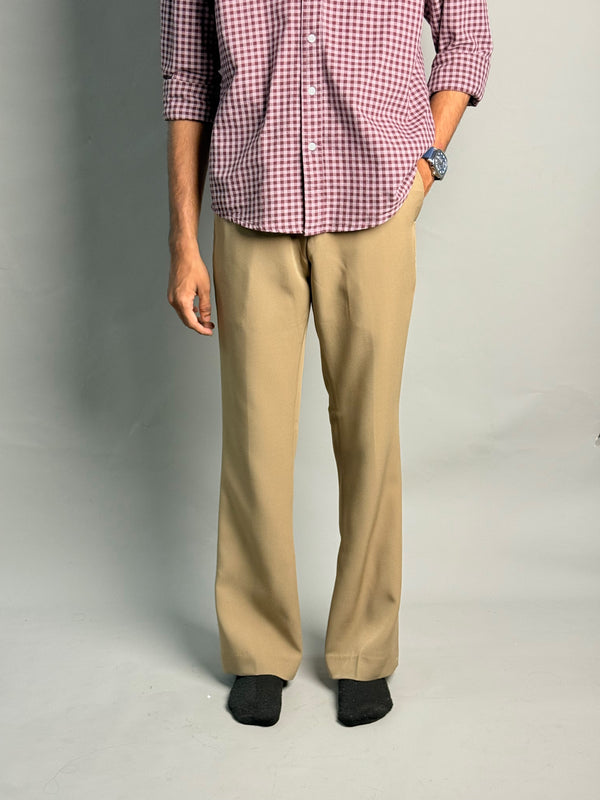 Light Brown Formal Semi Bootcut Pants