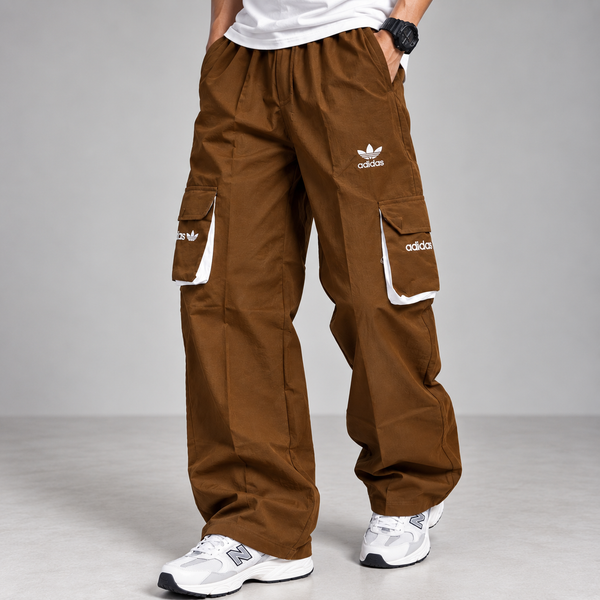 Brown Cargo Track Pants