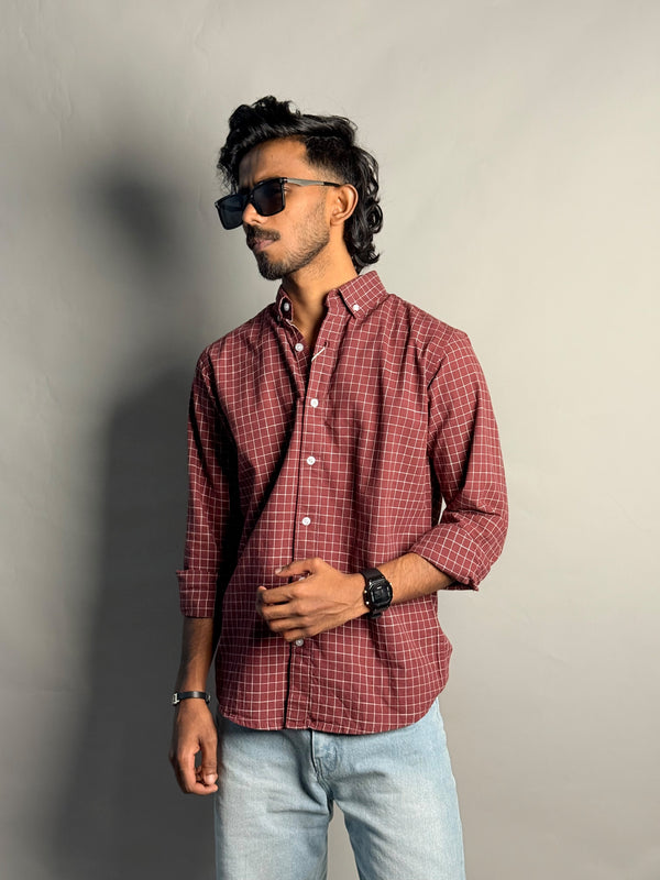 Maroon Check Shirt