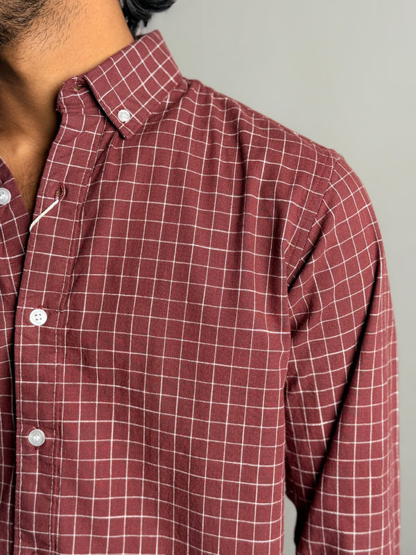 Maroon Check Shirt