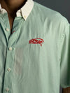 Light green & white striped shirt