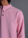 Full Sleeve Henley Tshirt - Pink