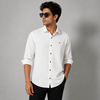Off-White Textured Full-Sleeve Shirt