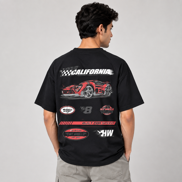 Five sleeve Backprint Tshirt (Black)