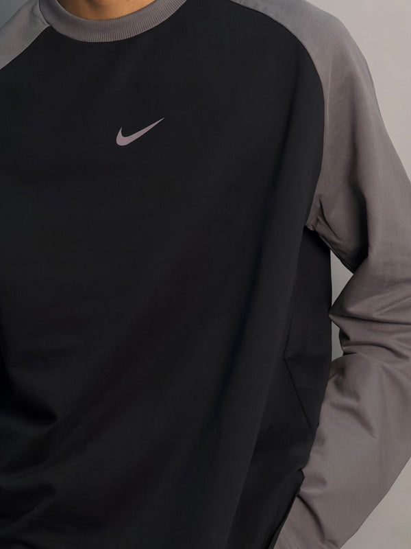Oversized Black & Grey Full Sleeve Tshirt