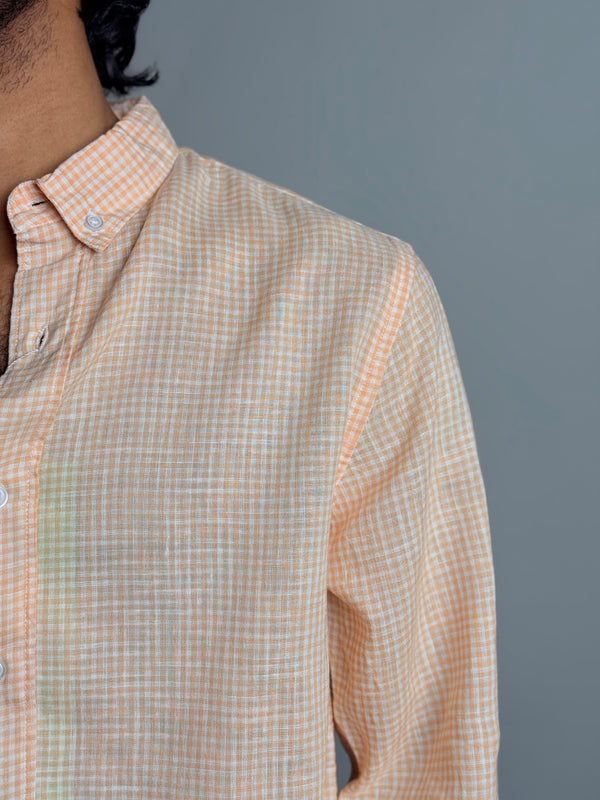Orange & White Micro Checks