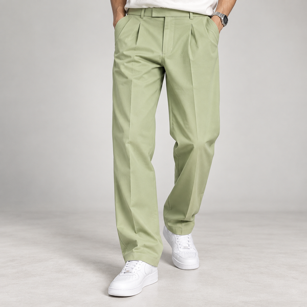 Light Green Pleated Trousers