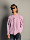 Full Sleeve Henley Tshirt - Lavender