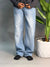 Semi Baggy Sky Blue & White Jeans