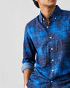 Blue Black Abstract Galaxy-Pattern Full-Sleeve Shirt
