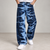 Blue White Tie-Dye Wide-Leg Baggy Jeans