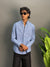 Navy Blue Microchecks With Stars Shirt