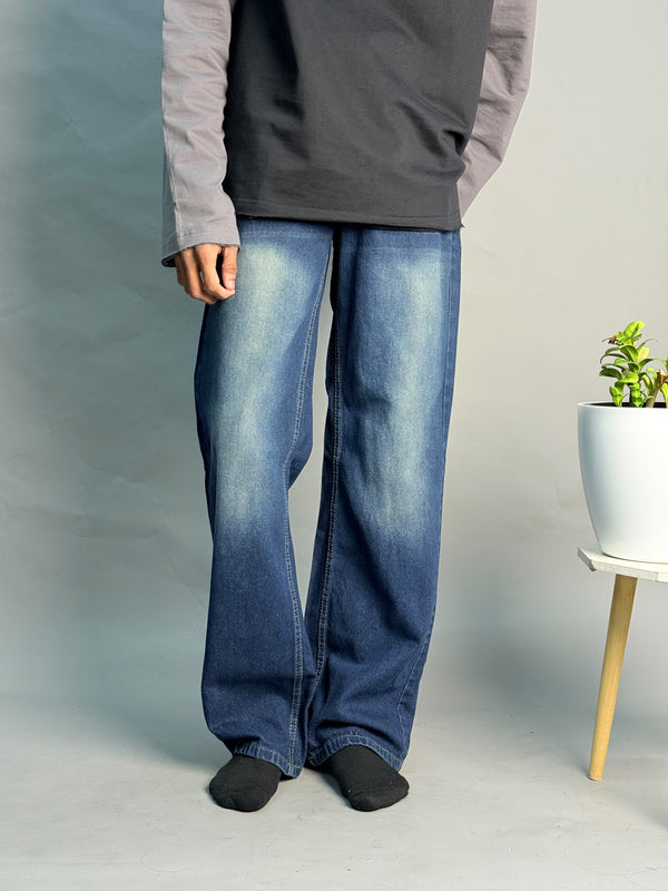 Dark Blue Shaded Straight Fit