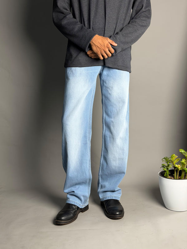Sky Blue Straight Fit Jeans