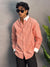 White Collared Orange & White Checks Shirts