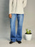 Dark Blue White Shade Semi Bootcut