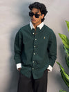 White Collared Black & Dark Green Shirts