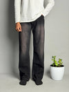 Black With Purple Shade Straight Fit Jeans