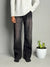 Black With Purple Shade Straight Fit Jeans
