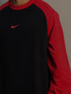 Oversized Black & Red Full Sleeve Tshirt