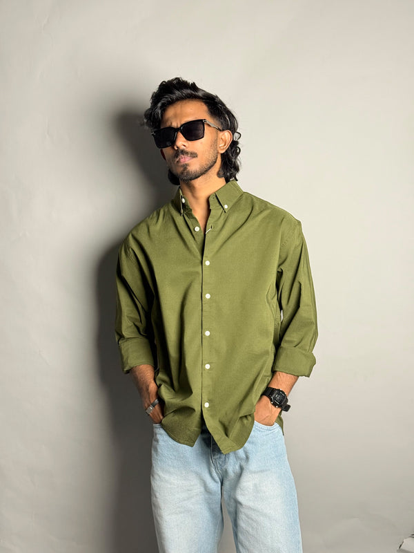 Olive Green Plain Shirt