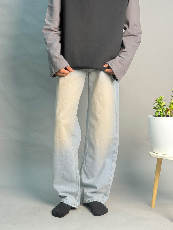 Dusty Blue Rose Shade Straight Fit