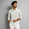 Pastel Green Peach Watercolor Tie-Dye Shirt